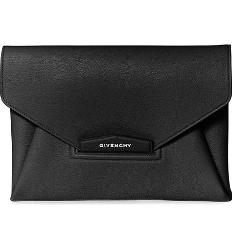 givenchy medium antigona envelope clutch black|Givenchy antigona collection.